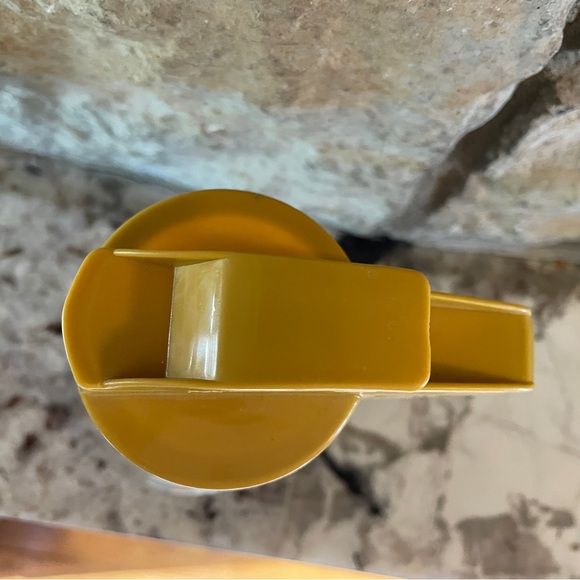 Vtg Glass Syrup Pitcher Harvest Gold Plastic Lid Restaurant Ware Androck CANADA - Picture 5 of 5